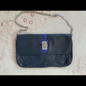 Hype navy leather bag